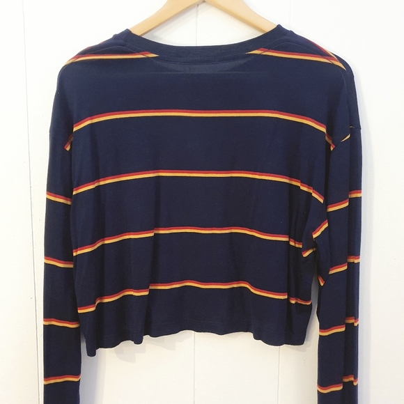 NWT Reformation Chloe Cropped Long Sleeve Tee | Striped | Size L - Picture 9 of 9